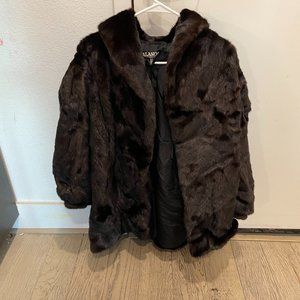 Galanos neiman marcus fur coat black